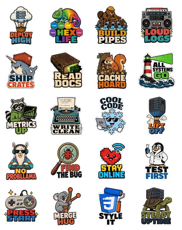 Premium Laptop Sticker Bundle print-ready sticker sheet 7