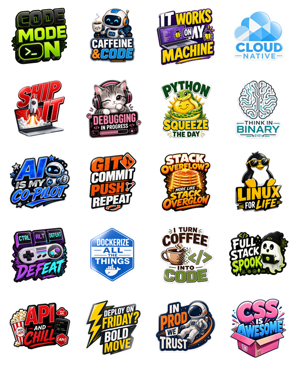 Premium Laptop Sticker Bundle print-ready sticker sheet 8