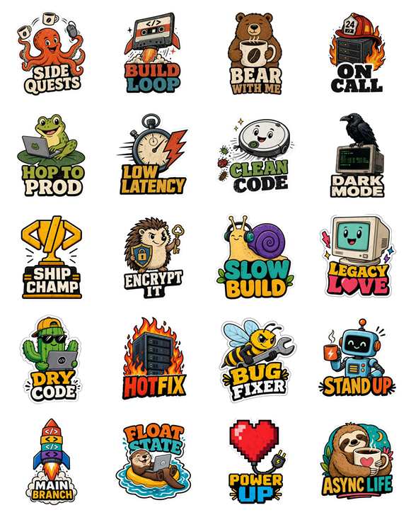 Premium Laptop Sticker Bundle print-ready sticker sheet 9