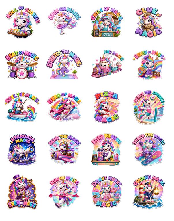 Premium Unicorn Sticker Collection print-ready sticker sheet 6